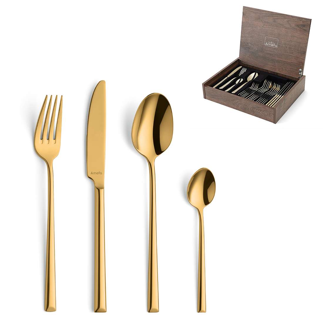 METROPOLE cutlery set 24-piece PVD gold