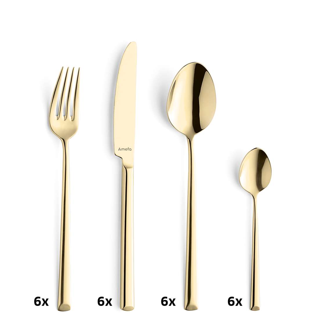 METROPOLE cutlery set 24-piece PVD champagne