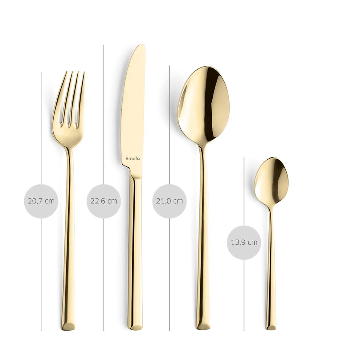 METROPOLE cutlery set 24-piece PVD champagne