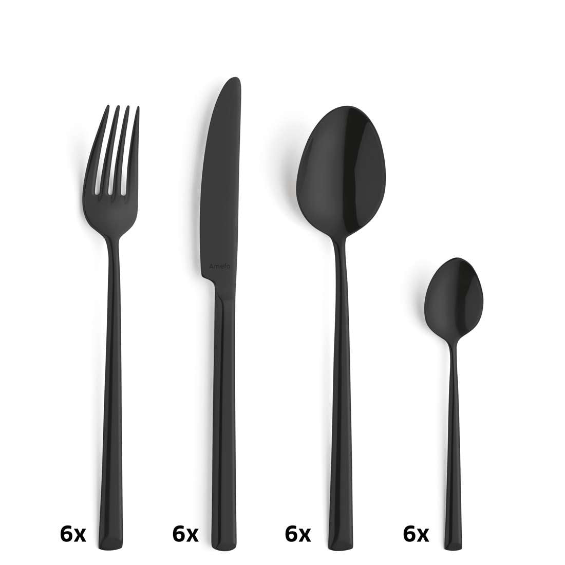 METROPOLE cutlery set 24-piece PVD black