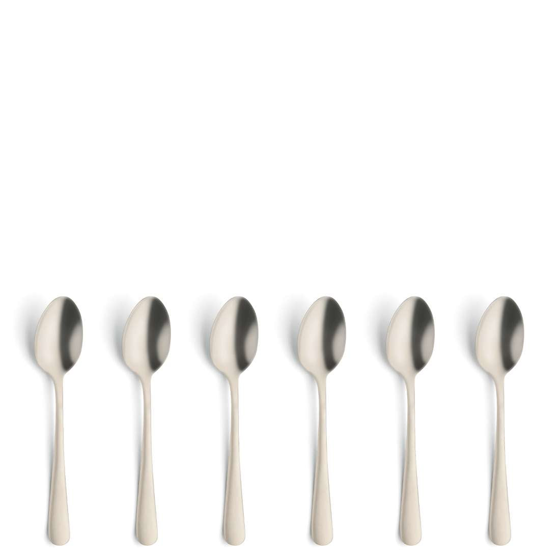 AUSTIN mocha/espresso spoon set, 6 pieces, PVD champagne