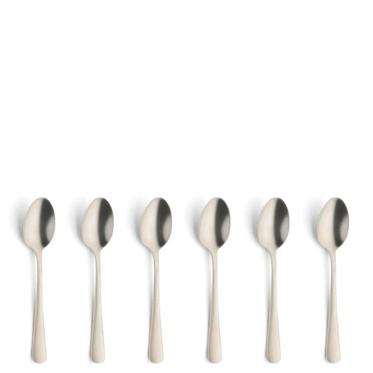 AUSTIN mocha/espresso spoon set, 6 pieces, PVD champagne