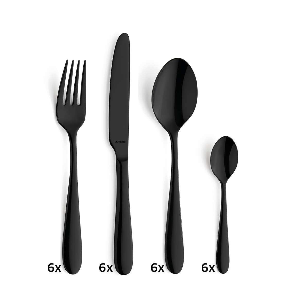 OXFORD cutlery set 24-piece PVD black
