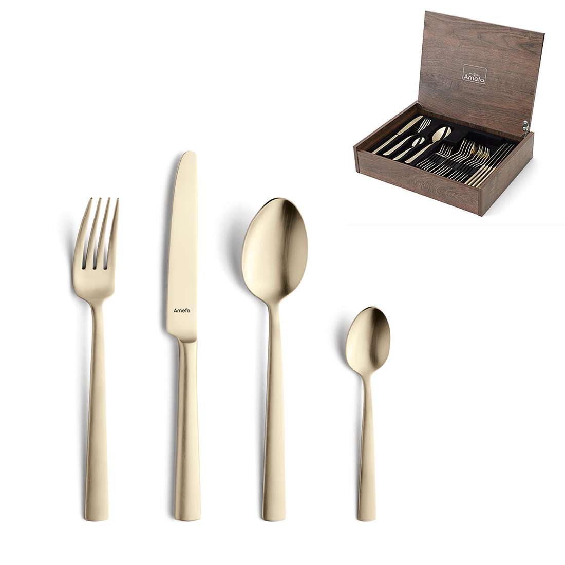 VENTURA cutlery set 24-piece PVD champagne