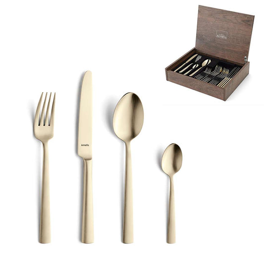 VENTURA cutlery set 24-piece PVD champagne
