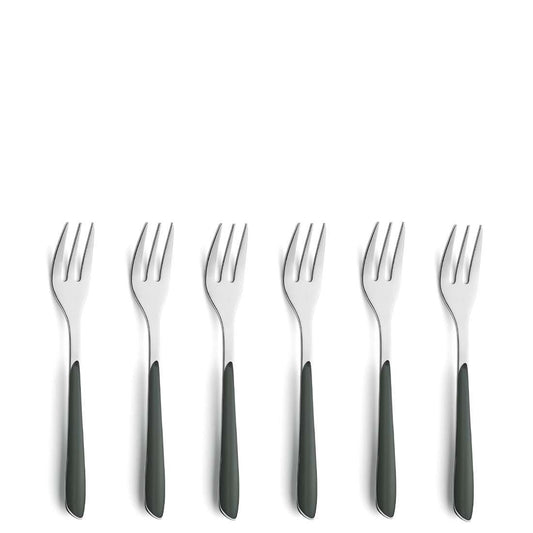 PRISMA cake fork set 6-piece dark grey