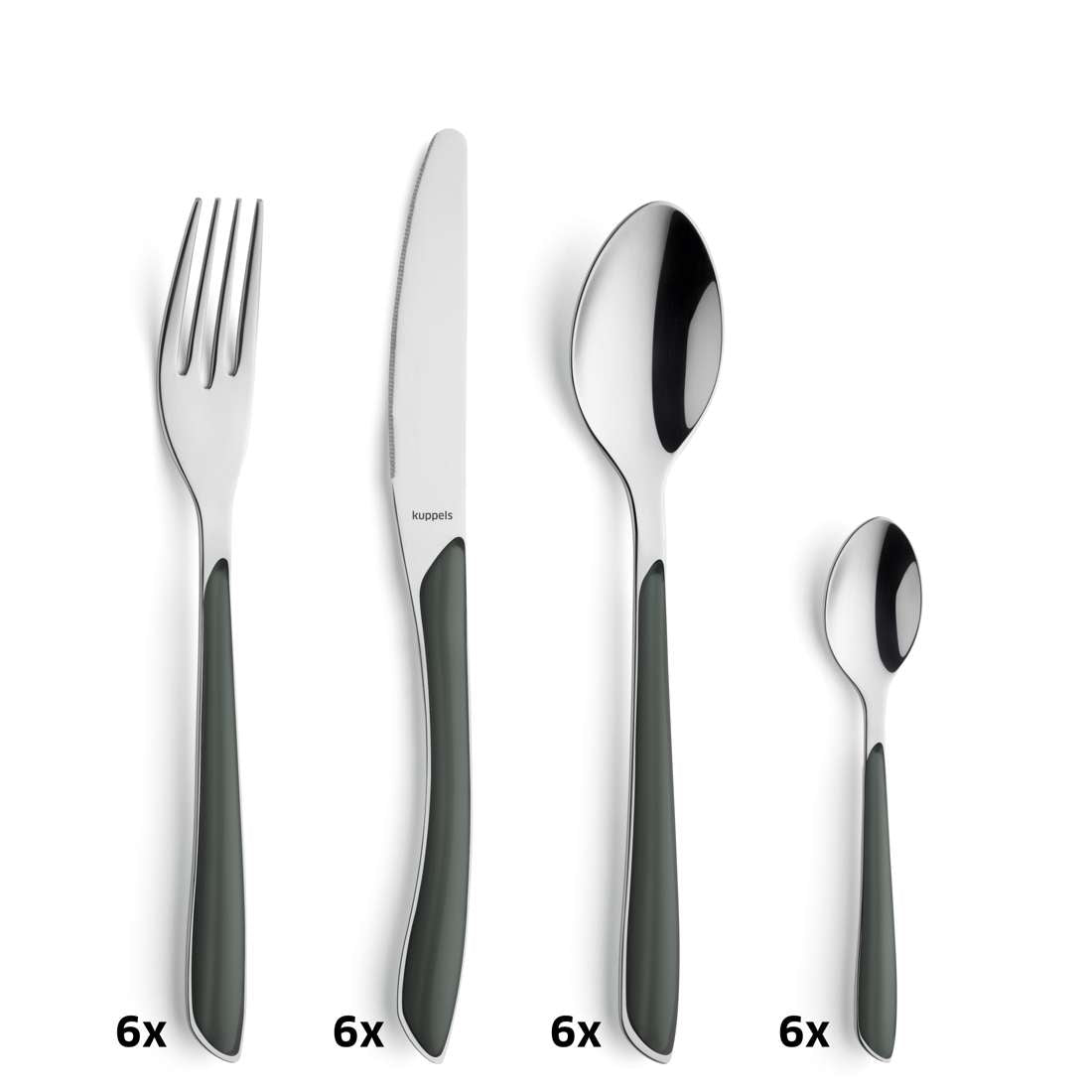 PRISMA cutlery set 24-piece dark grey