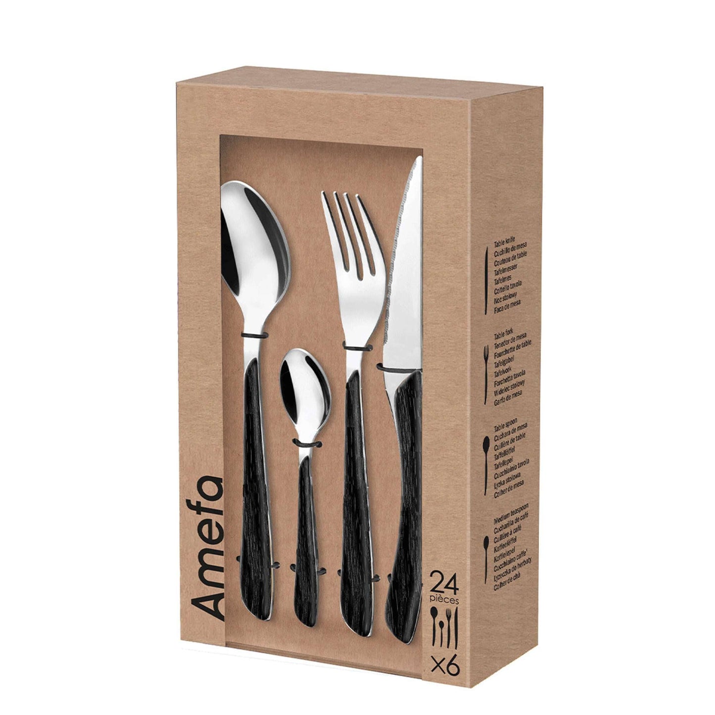 ECLAT NATURE Besteckset 24-teilig holz, schwarz - Bestecke.de