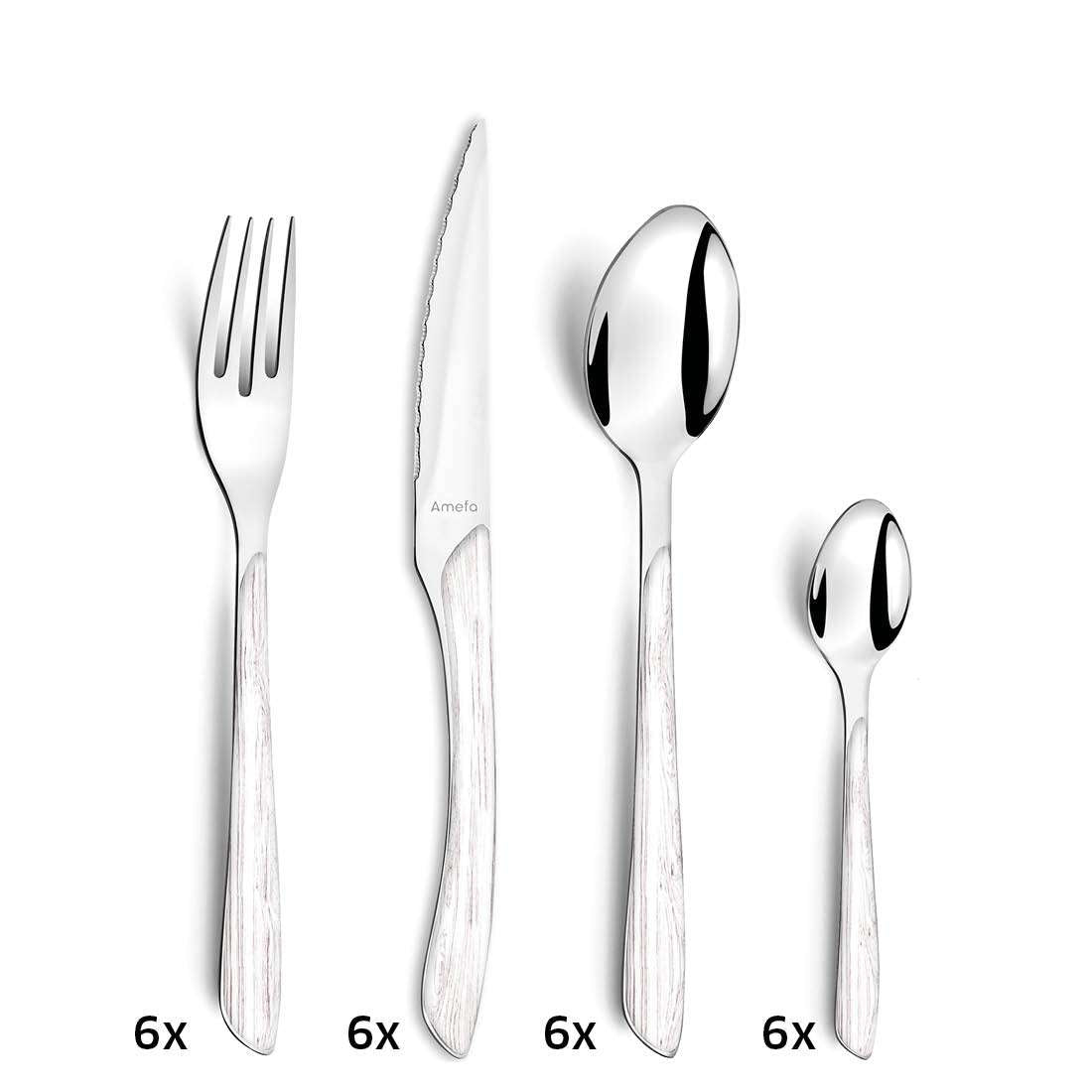ECLAT NATURE cutlery set 24-piece white