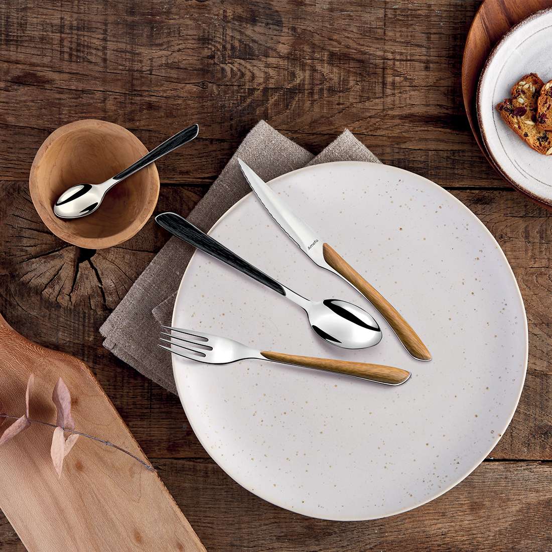 ECLAT NATURE cutlery set 16-piece black