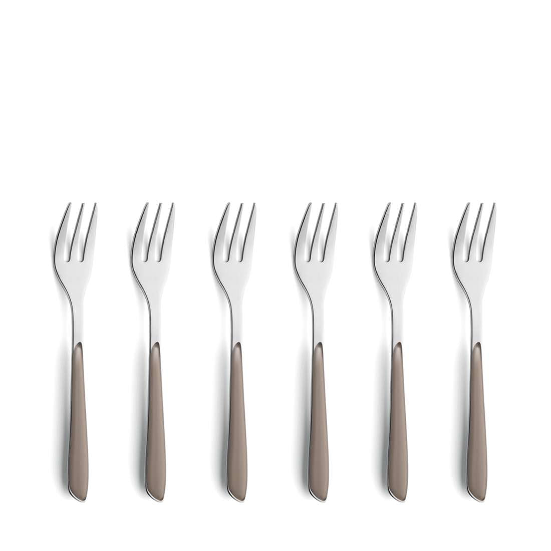 PRISMA cake fork set 6-piece cocoa