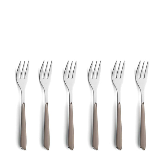 PRISMA cake fork set 6-piece cocoa