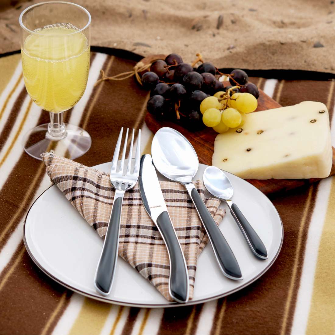 PRISMA Besteckset 24-teilig schiefergrau