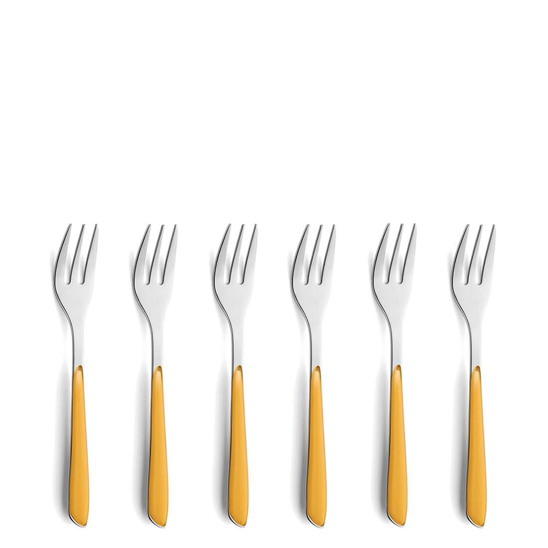 PRISMA cake fork set 6-piece mustard yellow