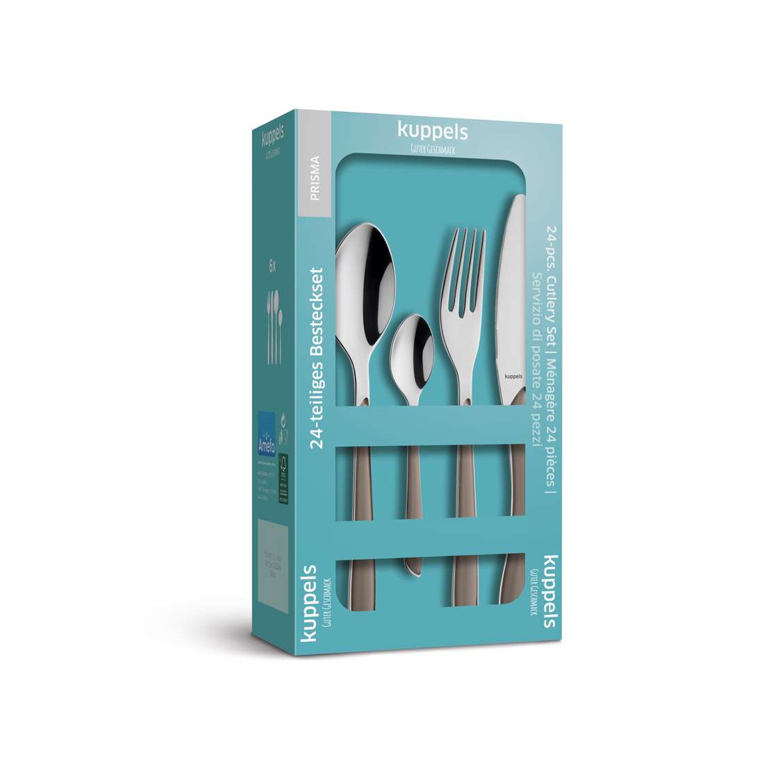 PRISMA cutlery set 24-piece cocoa