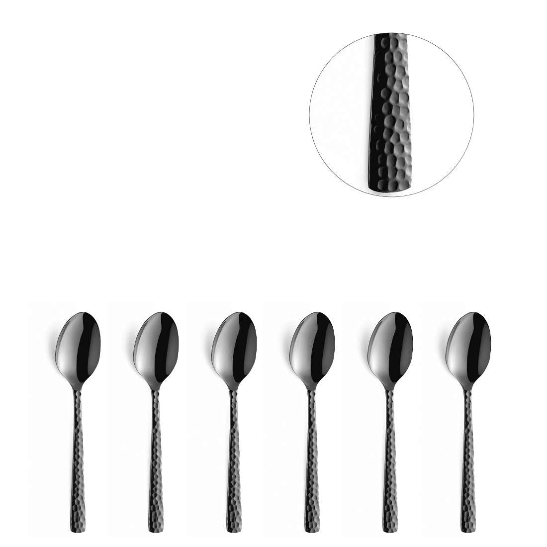FELICITY mocha/espresso spoon set 6-piece PVD black