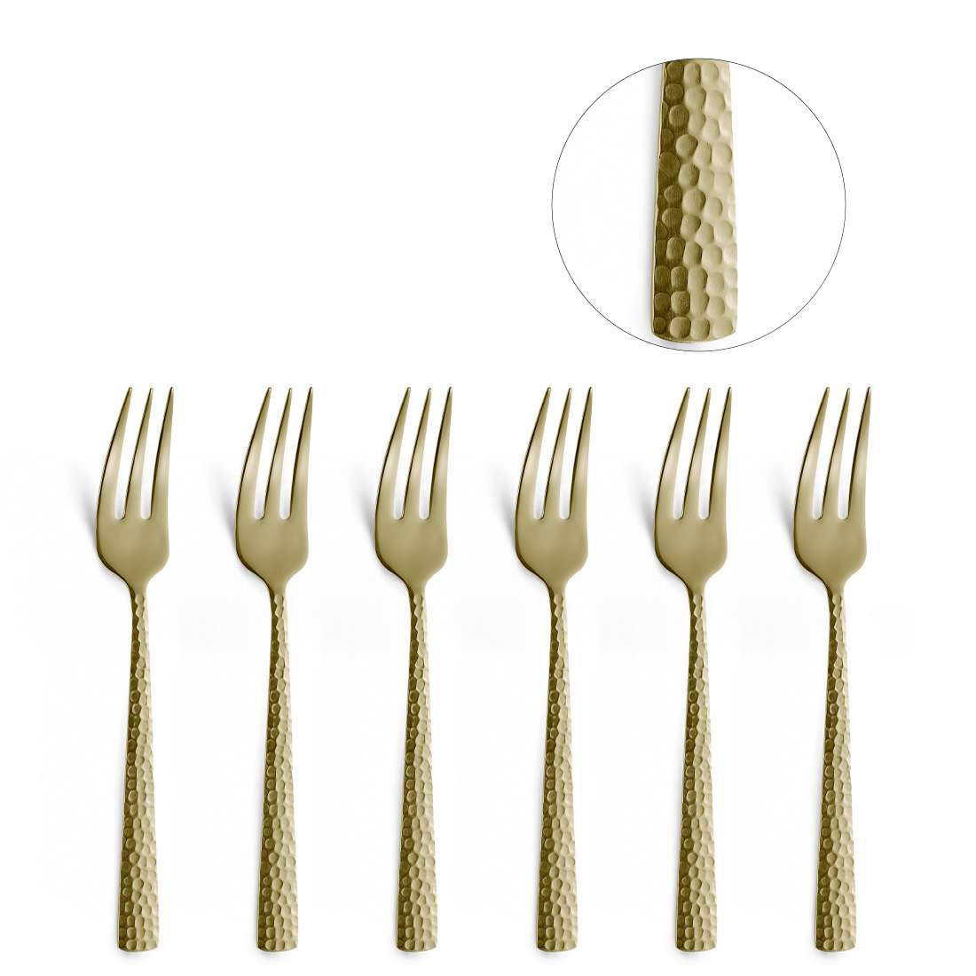 FELICITY cake fork set 6-piece PVD champagne