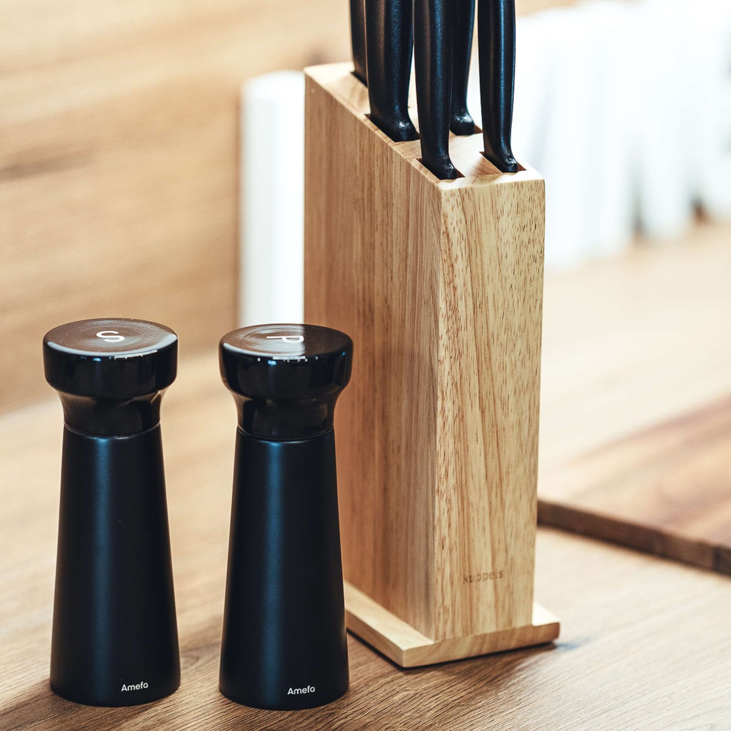 MODERN WOOD Salz-/Pfeffermühle Set 2-teilig schwarz