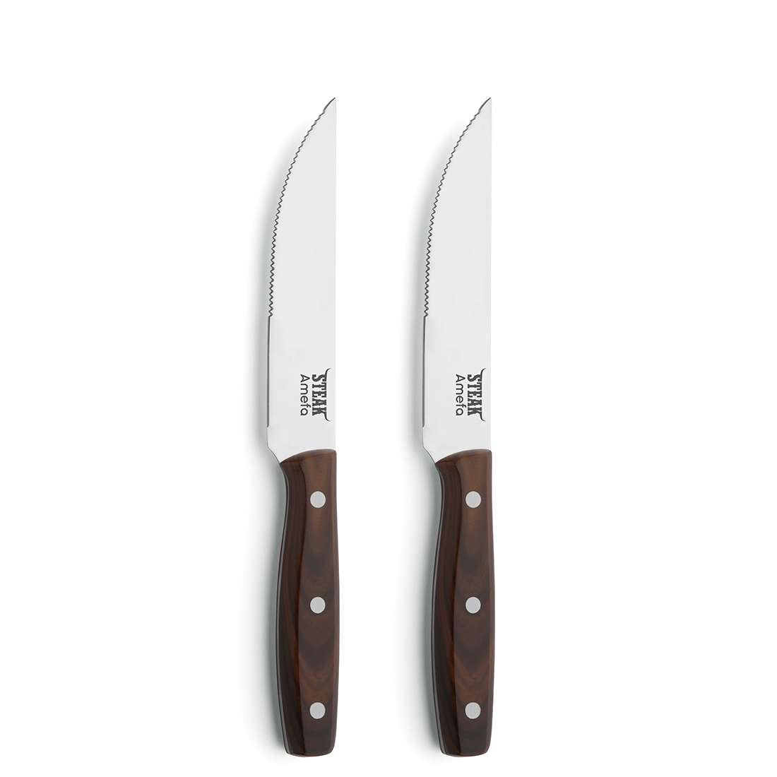 PORTERHOUSE steak knife set 2-piece wood