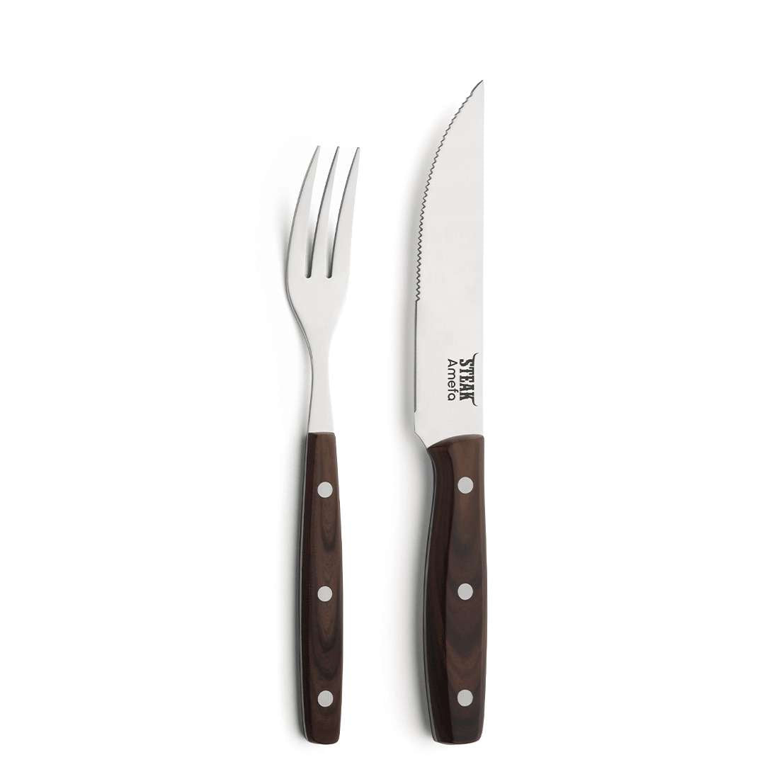 PORTERHOUSE Steakbesteck Set 4-teilig holz