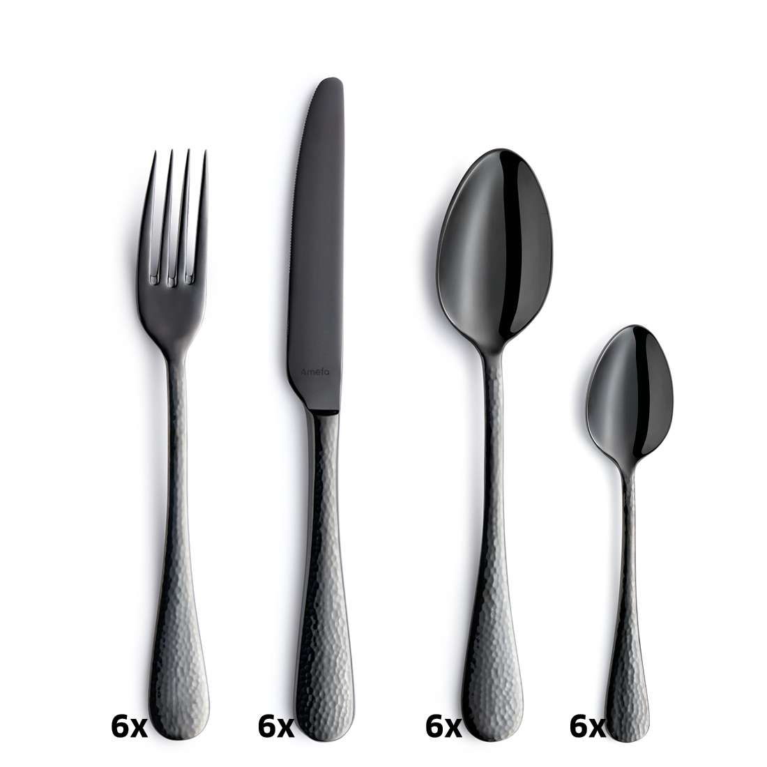 SIERRA cutlery set 24-piece PVD black