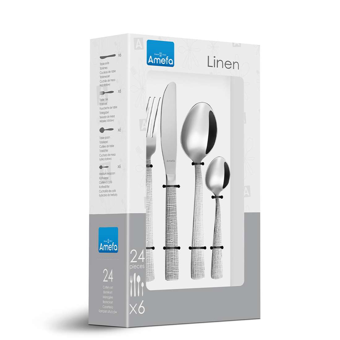 LINEN cutlery set 24-piece