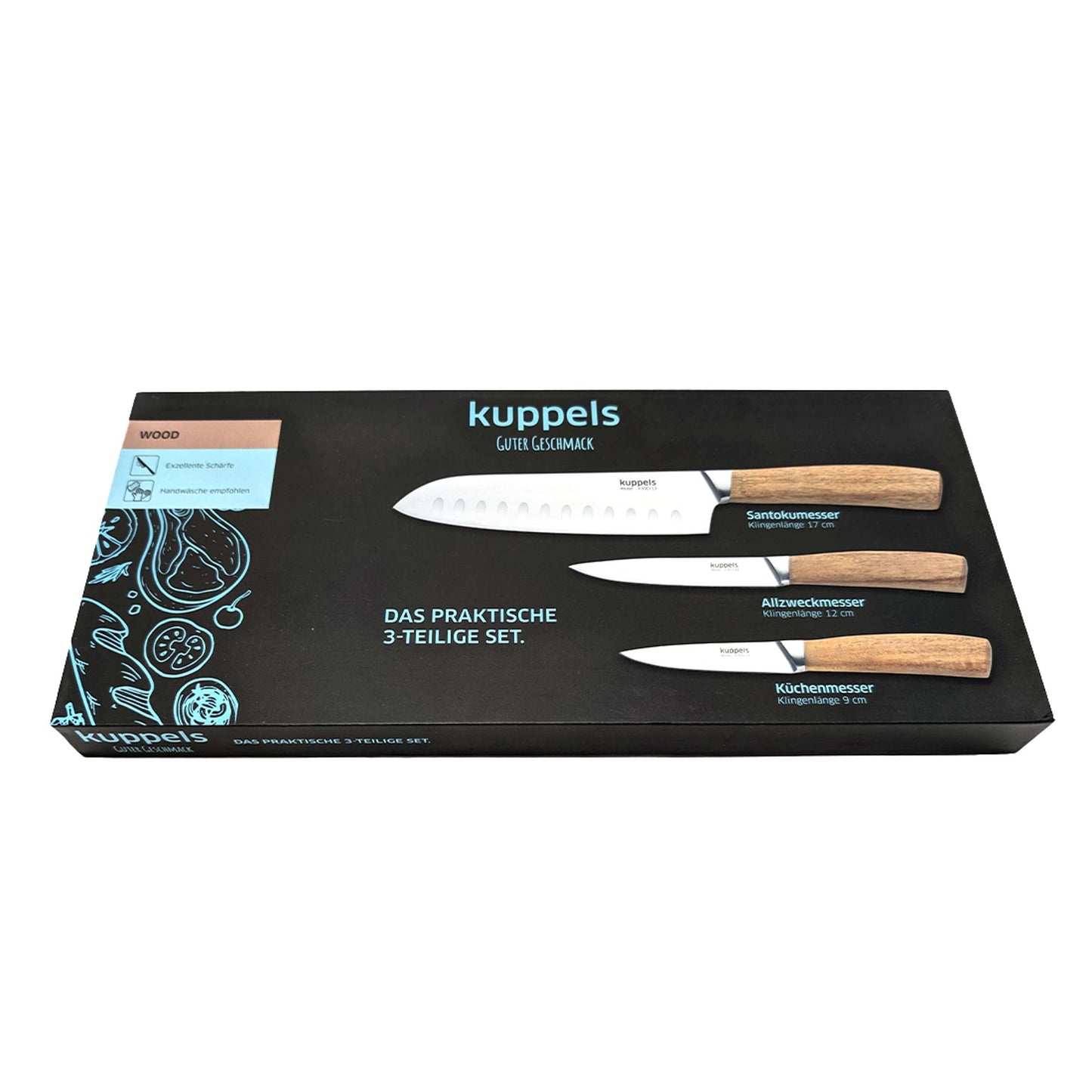 WOOD Küchenmesser Set 3-teilig - Bestecke.de