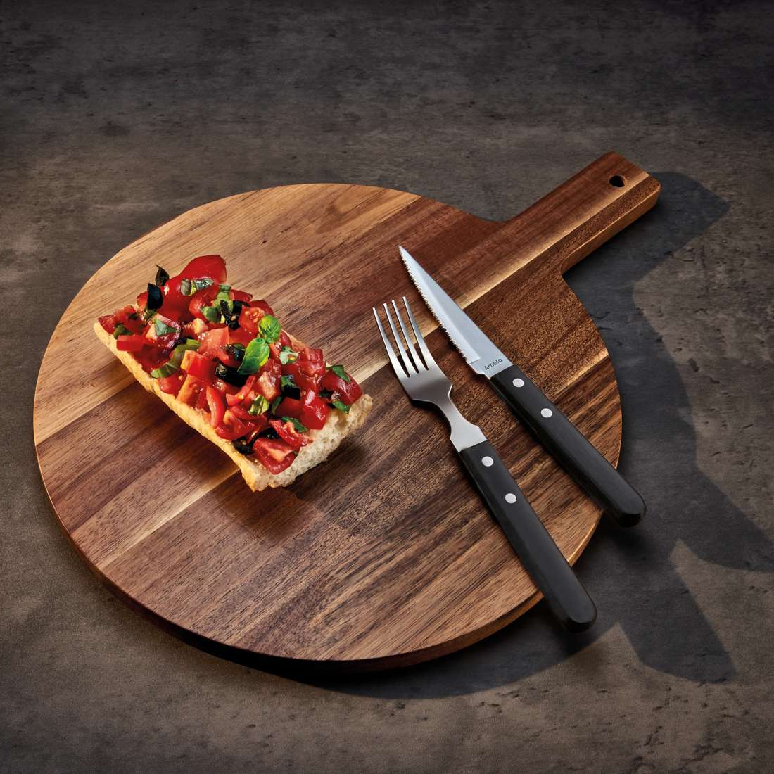 PIZZA steak fork set 6-piece black