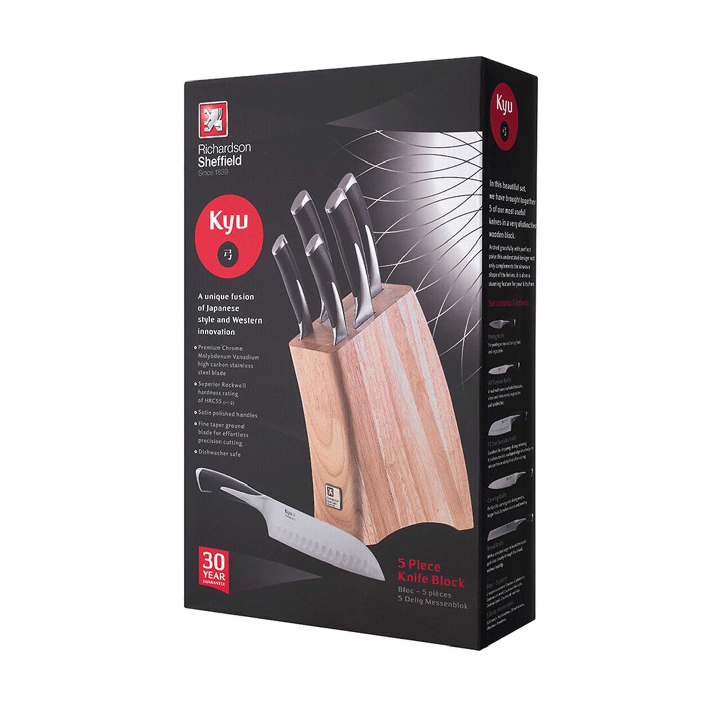 KYU knife block 5-piece