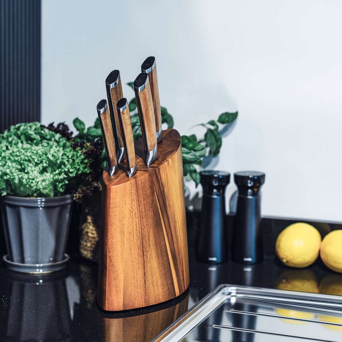 ACACIA knife block 5-piece