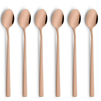 VISTA Long drink/Latte Macchiato spoon set 6-piece PVD copper