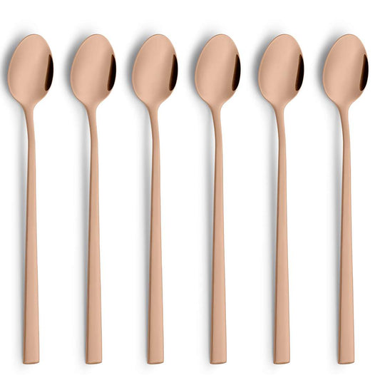 VISTA Long drink/Latte Macchiato spoon set 6-piece PVD copper