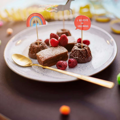 VISTA long drink/latte macchiato spoon set, 6 pieces, PVD gold