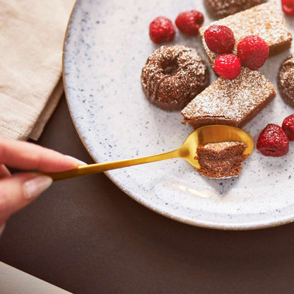 VISTA long drink/latte macchiato spoon set, 6 pieces, PVD gold