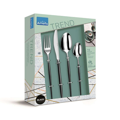 SOPRANO cutlery set 16-piece PVD black