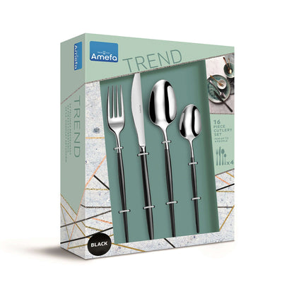 SOPRANO cutlery set 16-piece PVD black