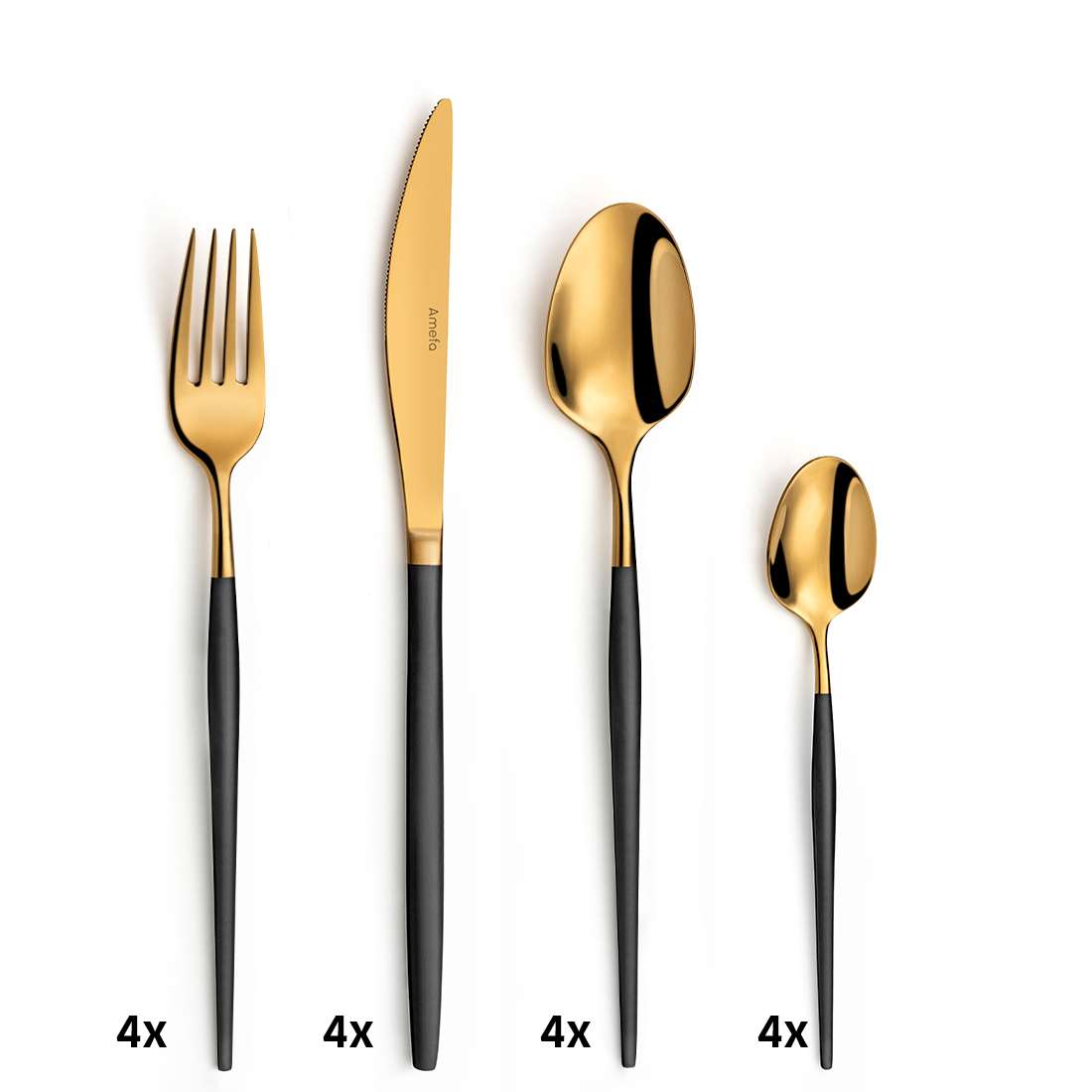 SOPRANO cutlery set 16-piece PVD gold
