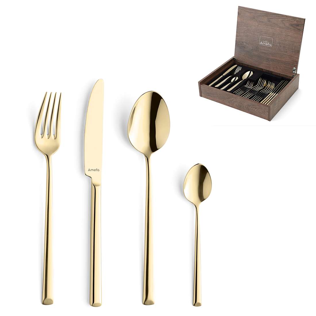 METROPOLE cutlery set 24-piece PVD champagne