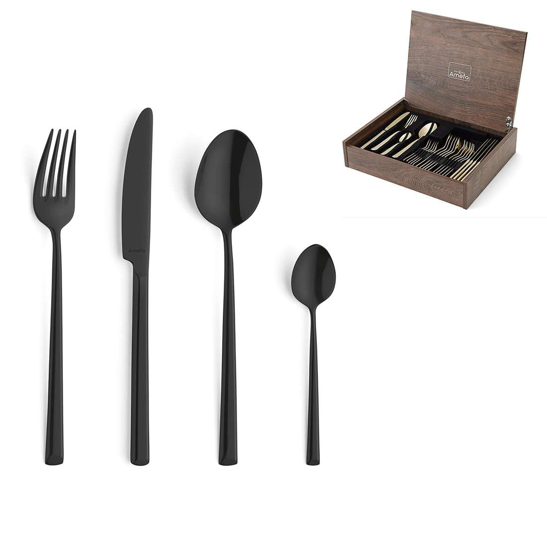 METROPOLE cutlery set 24-piece PVD black