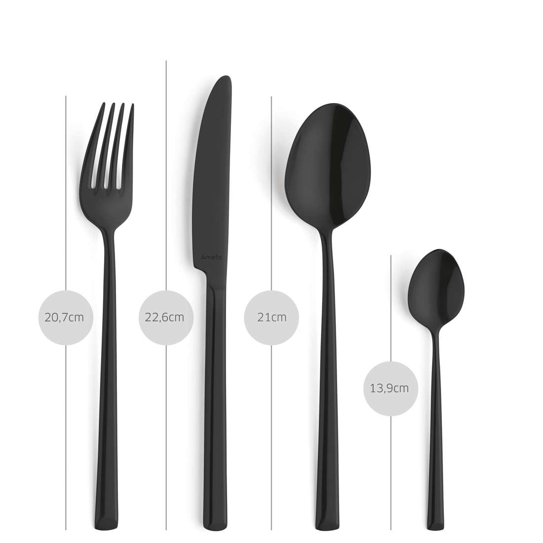 METROPOLE cutlery set 24-piece PVD black