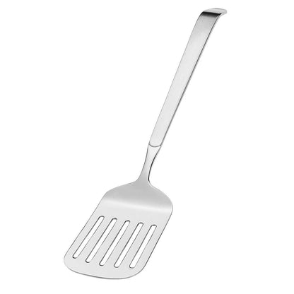 Der Amefa BUFFET Wender/Heber ist ein Schlitzspatel aus Edelstahl (18/10) mit einem leicht gebogenen Griff auf weißem Hintergrund.