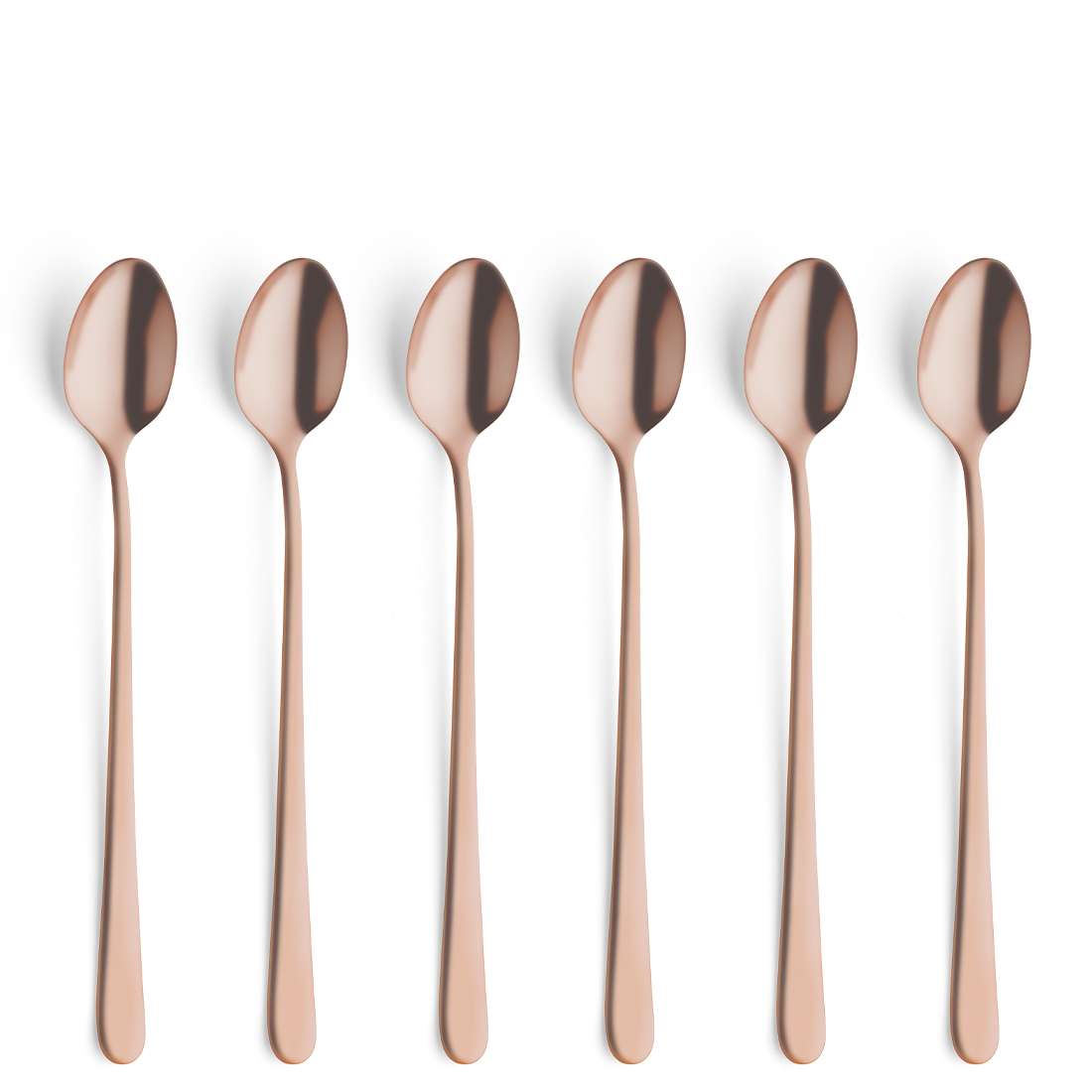 AUSTIN long drink/latte macchiato spoon set, 6 pieces, PVD copper