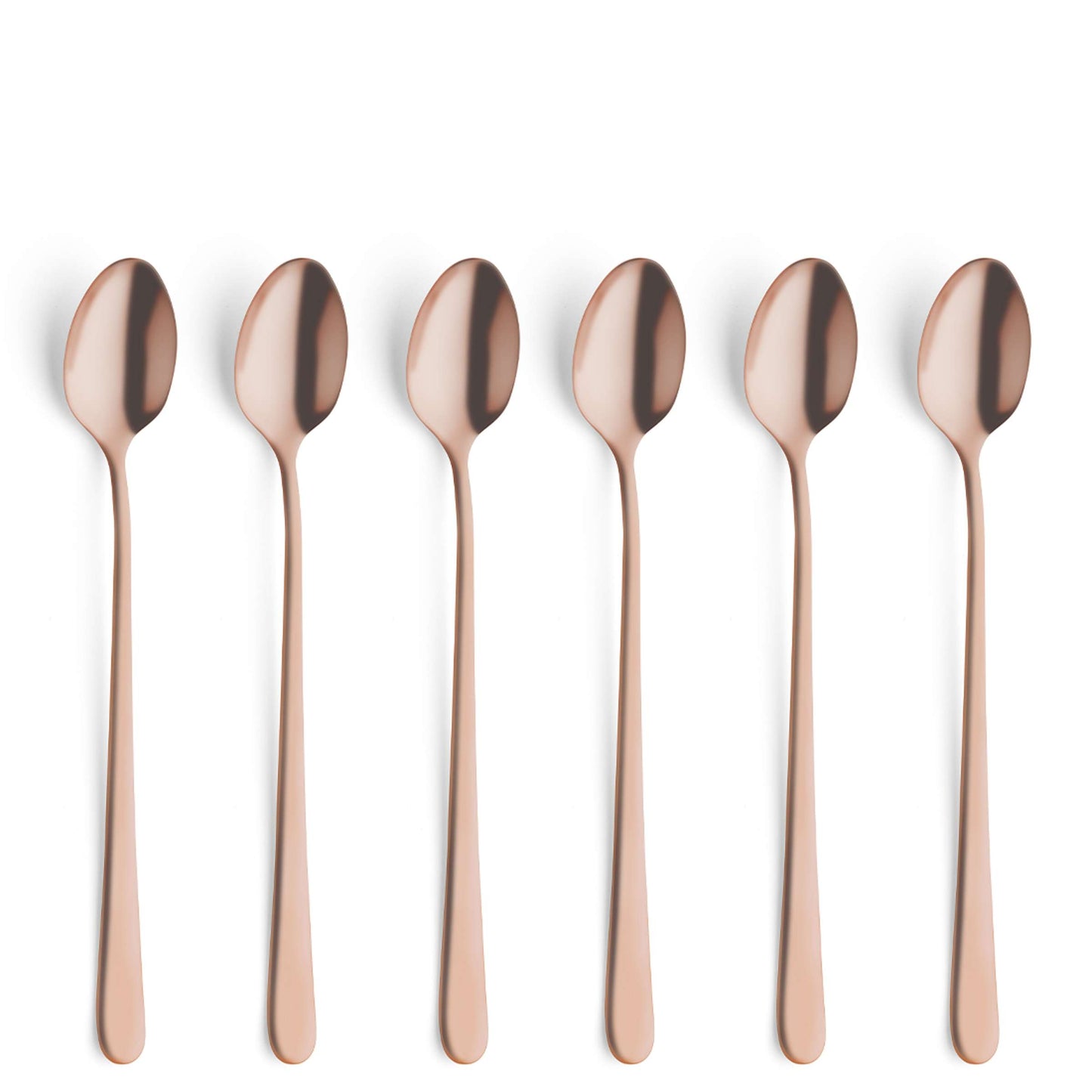 AUSTIN long drink/latte macchiato spoon set, 6 pieces, PVD copper