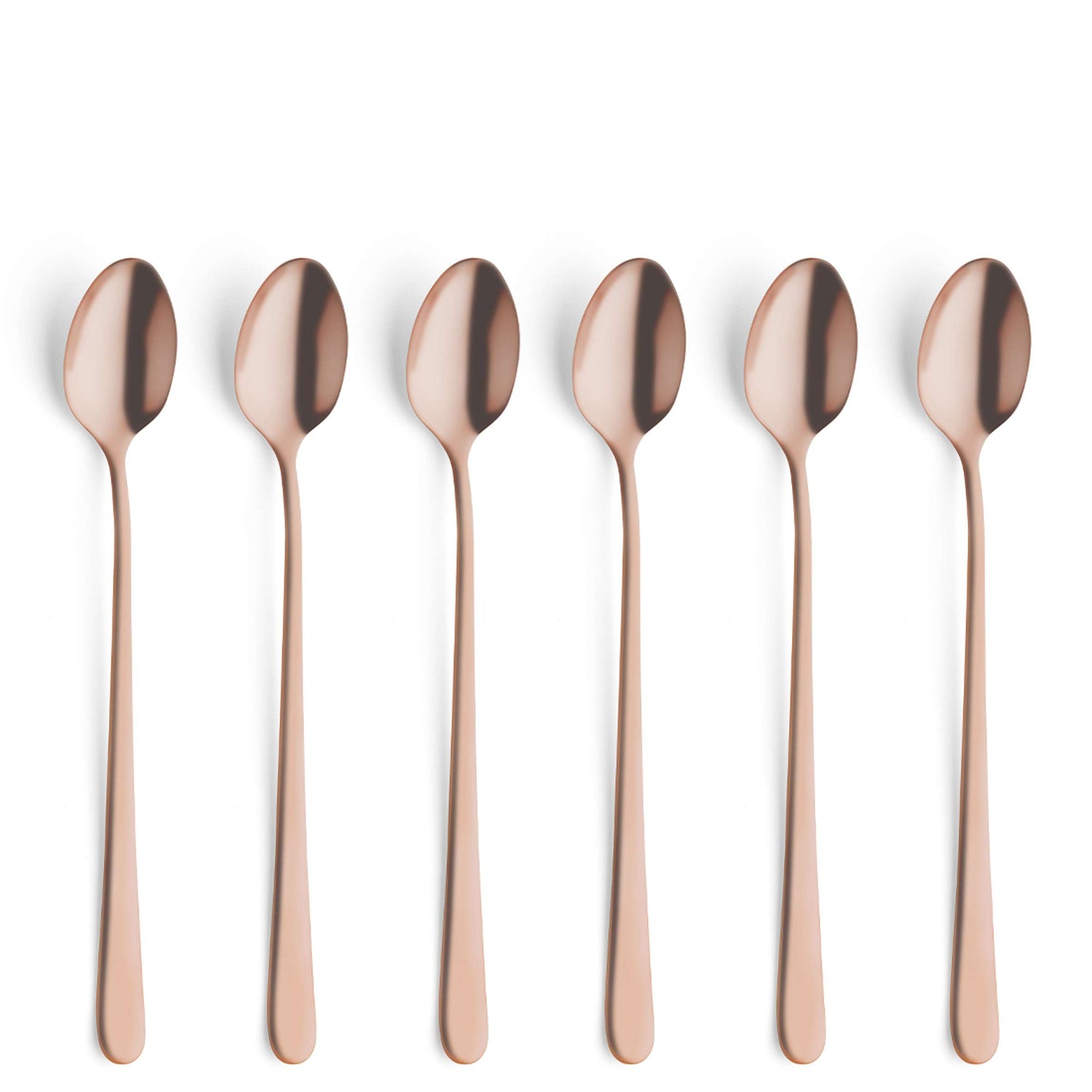 AUSTIN long drink/latte macchiato spoon set, 6 pieces, PVD copper