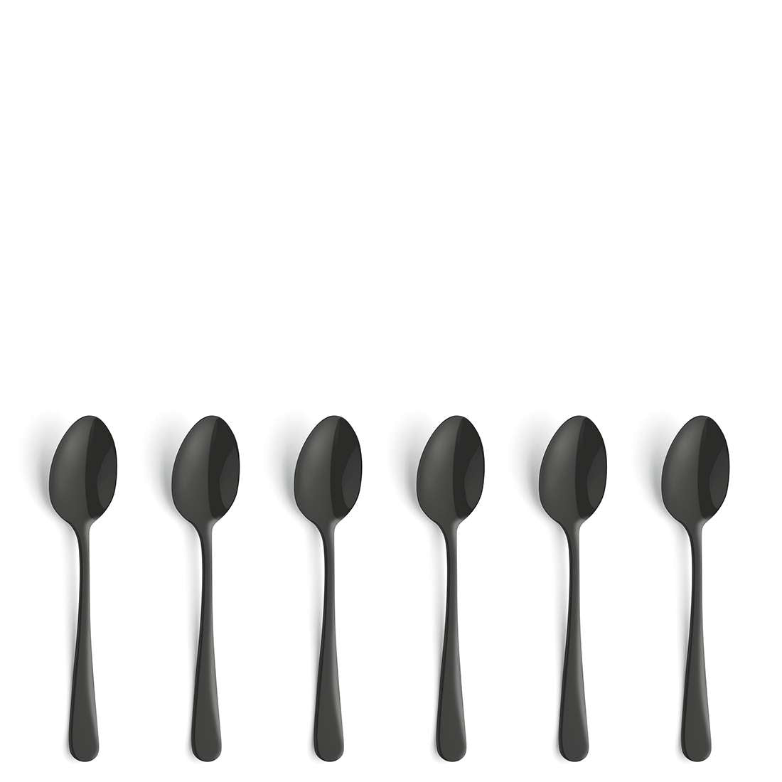 AUSTIN mocha/espresso spoon set, 6 pieces, PVD black