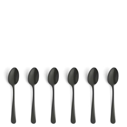 AUSTIN mocha/espresso spoon set, 6 pieces, PVD black