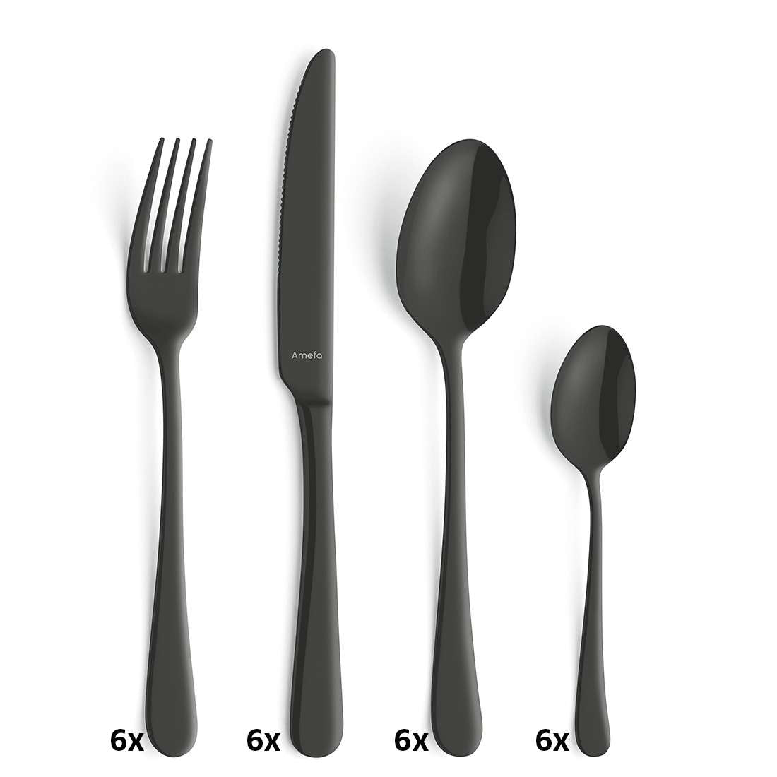 AUSTIN cutlery set 24-piece PVD black