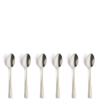 AUSTIN mocha/espresso spoon set, 6 pieces, PVD champagne