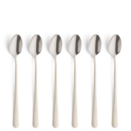 AUSTIN Longdrink-/Latte Macchiato Löffel Set 6-teilig PVD champagner