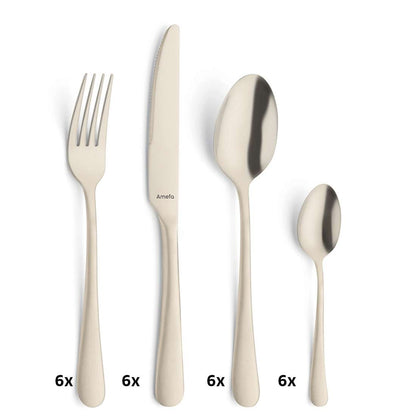 AUSTIN cutlery set 24-piece PVD champagne